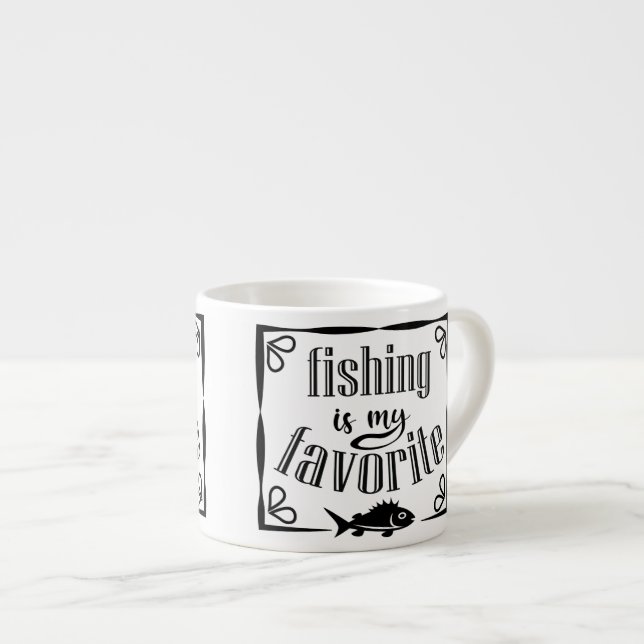 Fiske är mitt favoritcitat espressomugg (Framsida höger)