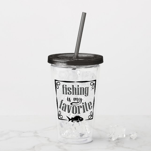 Fiske är mitt favoritcitat take away mugg (Baksida Ice)