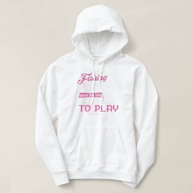 Fiske är som ett pusselbit, även de långa är rolig hoodie (Design framsida)