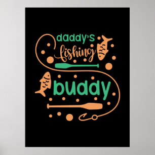 Fiske Art pappa Fisher Friends Poster