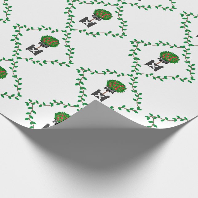 Fiske av bläckfiskrött äpple från Träd i ivy Vine  Presentpapper (Hörn)