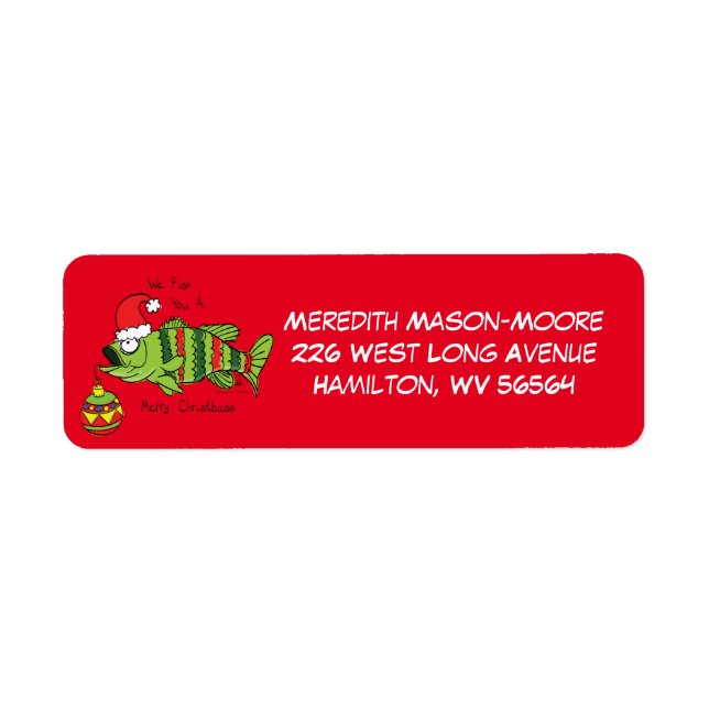 Fiske av fisk, Tecknad av Cute Returadress Etikett (Framsidan)