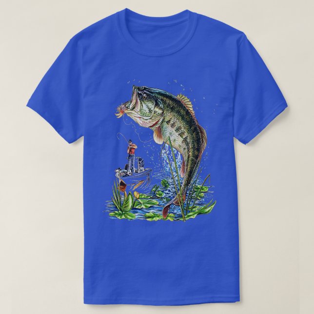 Fiske av stora fiskar i munnen t shirt (Design framsida)