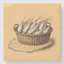 Fiske Basket Marble Underlägg