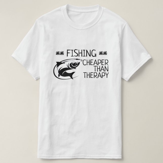 "FISKE: billigare än terapi" T-Shirt (Design framsida)