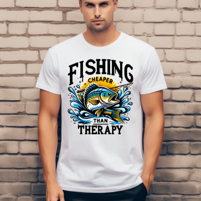 Fiske billigare än terapi  t shirt (Skapare uppladdad)