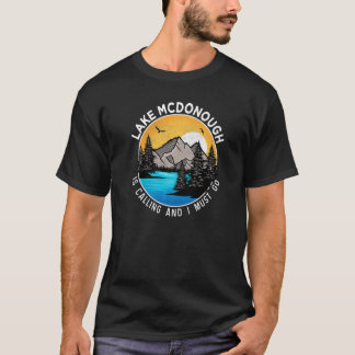 Fiske Boating Camping Lakeview Sjö Mcdonough T Shirt