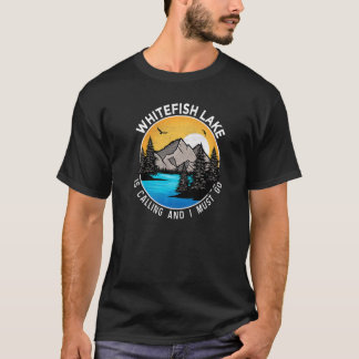 Fiske Boating Camping Lakeview Whitefish Sjö T Shirt