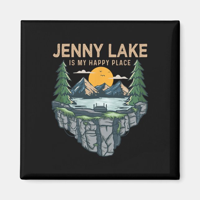 Fiske Boating Camping - Min Lycklig Ställe Jenny L Magnet (Framsidan)