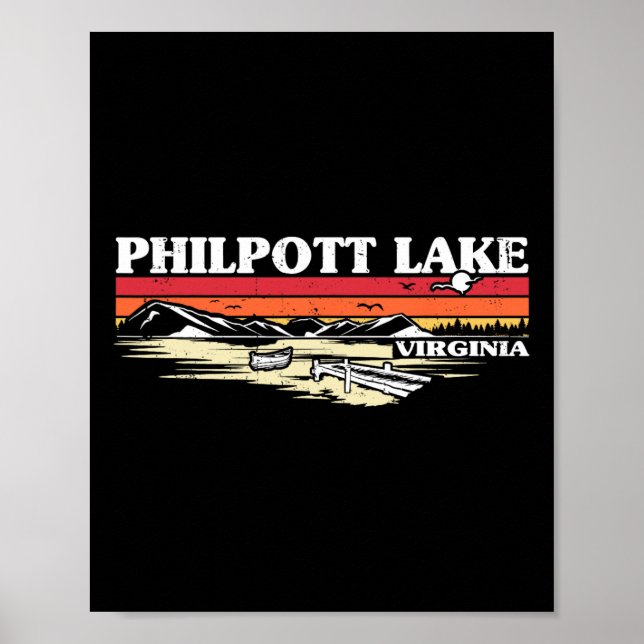 Fiske Boating Camping Sjö Vacation Philpott Lak Poster (Framsidan)