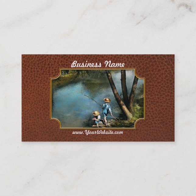 Fiske - Borta fiske" - 1940 Visitkort (Framsida)