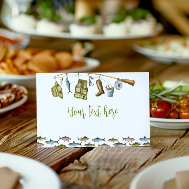Fiske Boy Birthday Food Place Whale Placeringskort (Skapare uppladdad)