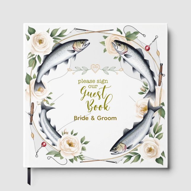 Fiske Bröllop som temat för fiske i älskare Gästböcker (Framsida)