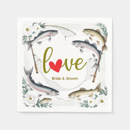 Fiske Bröllop som temat för fiske i älskare Pappersservett