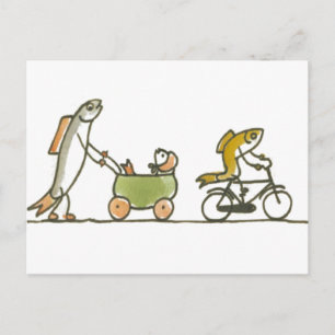 Fiske Buggy och Bike Vykort
