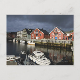 Fiske byn Henningsvaer, lågsäsong, Vykort