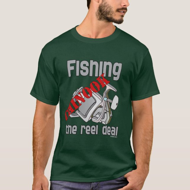 Fiske Chinook Salmon Reel Deal Fishing Tee (Framsida)