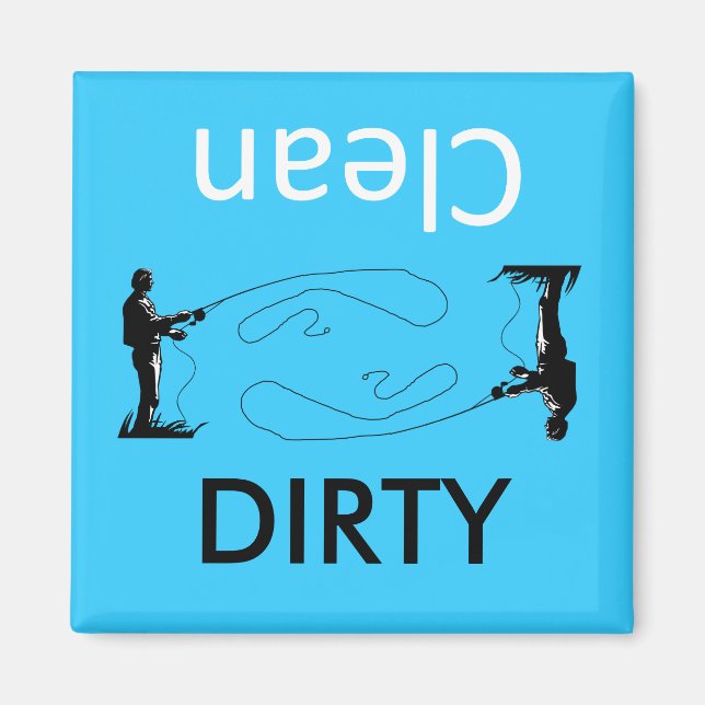 Fiske Clen-Dirty Dishwasher Magnets Magnet (Framsidan)