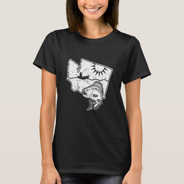 Fiske coolt Washington State-design T Shirt (Framsida)