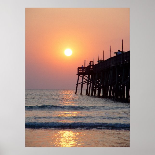 Fiske Daytona Beach Sunglow Pier Sunrise Poster (Framsidan)