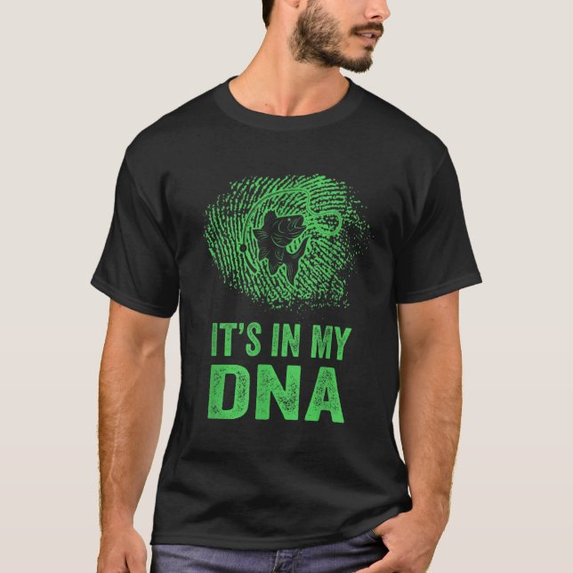 Fiske Det Är I Min DNA Fingeravtryck T Shirt (Framsida)