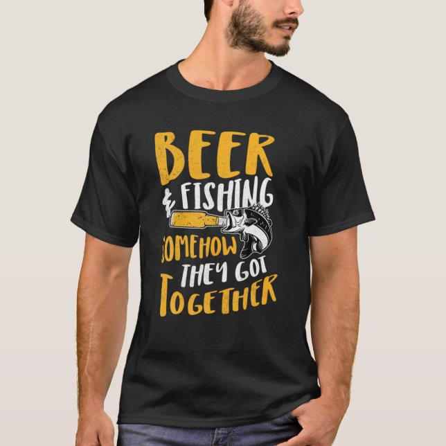 Fiske efter alkohol Drinking Squad Fisherman Funn T Shirt (Framsida)