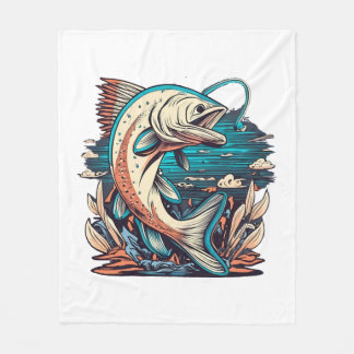 Fiske efter älskare Fiskepassion Fiskebud Fleecefilt