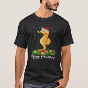 Fiske efter Älskare Matching Santa Hat Seahorse Fi T Shirt