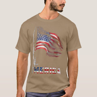 Fiske efter amerikansk Flagga Merica Fisherman Pat T Shirt