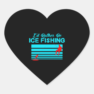 Fiske efter ängel Ice Hjärtformat Klistermärke
