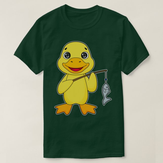 Fiske efter anka Finshing Rod T Shirt (Design framsida)