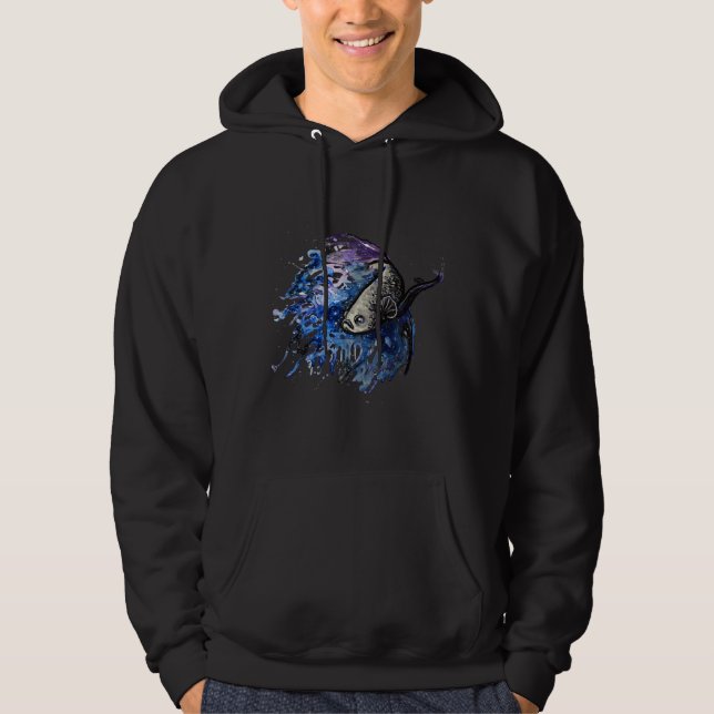 Fiske efter bettafisk hoodie (Framsida)