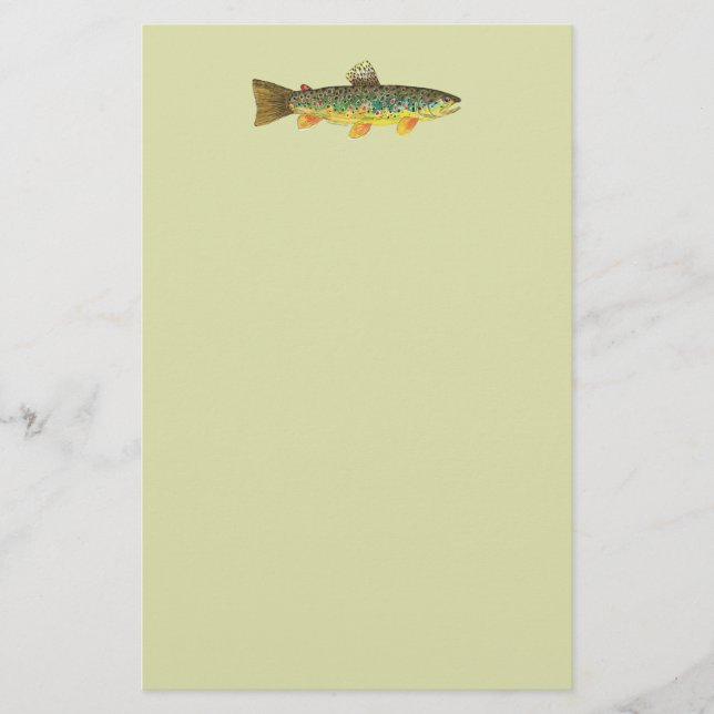 Fiske efter brunöring brevpapper (Framsida)