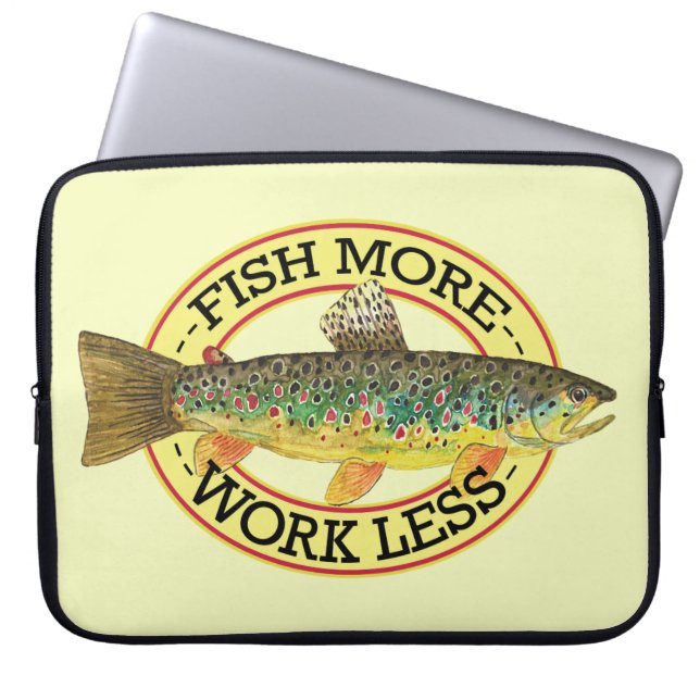 Fiske efter brunöring laptop sleeve (Framsidan)