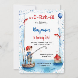 Fiske efter den femte födelsedagen inbjudningar