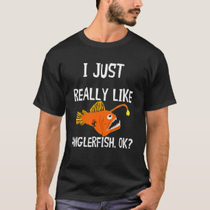 Fiske efter djuphavsfisk, havsfisk, djävulen, fisk t shirt