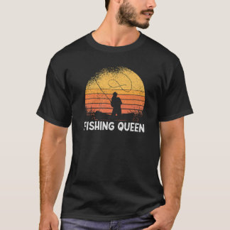 Fiske efter drottning Mors dag Angling Fishing Que T Shirt