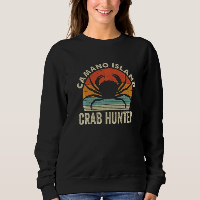 Fiske efter eating Crabbing på ön Camano T Shirt (Framsida)