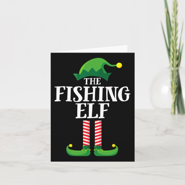 Fiske efter Elf Matching Family Group, jul Party Kort (Framsida)