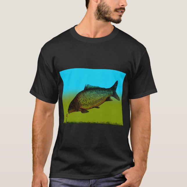 Fiske efter en gemensam karp med hjälp av kilier. t shirt (Framsida)