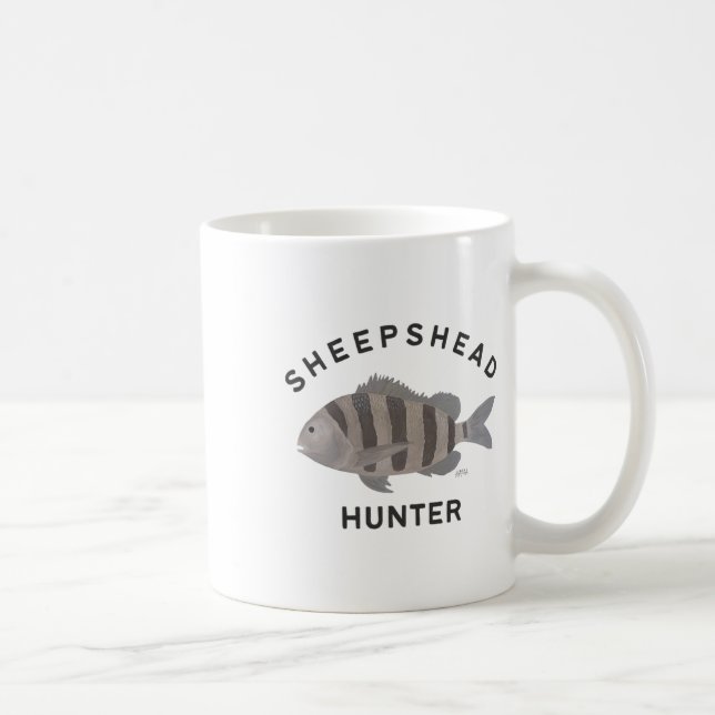 Fiske efter fårhuvudfisk  kaffemugg (Höger)