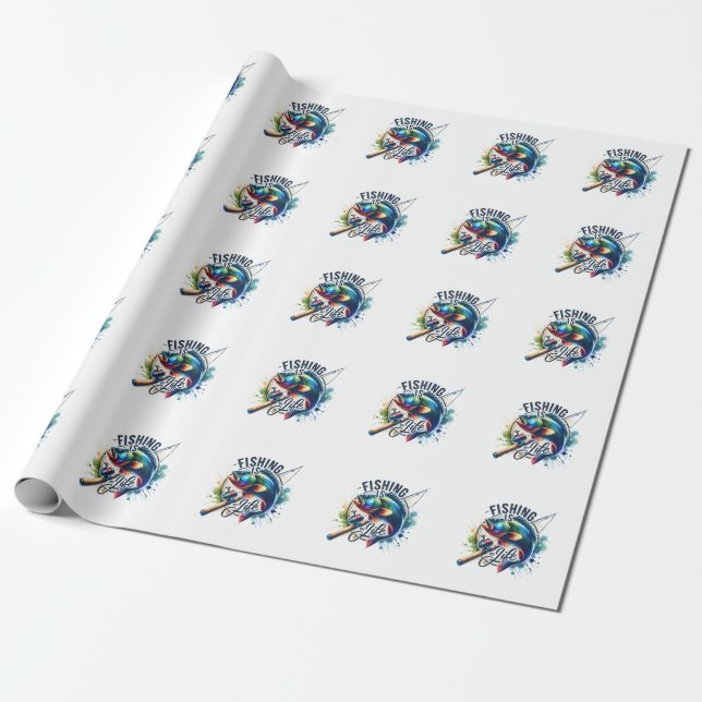 Fiske efter Fisher Gift är mitt liv Presentpapper (Utrullad)