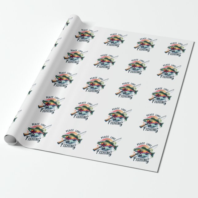 Fiske efter Fisher Gift Peace Kärlek Presentpapper (Utrullad)