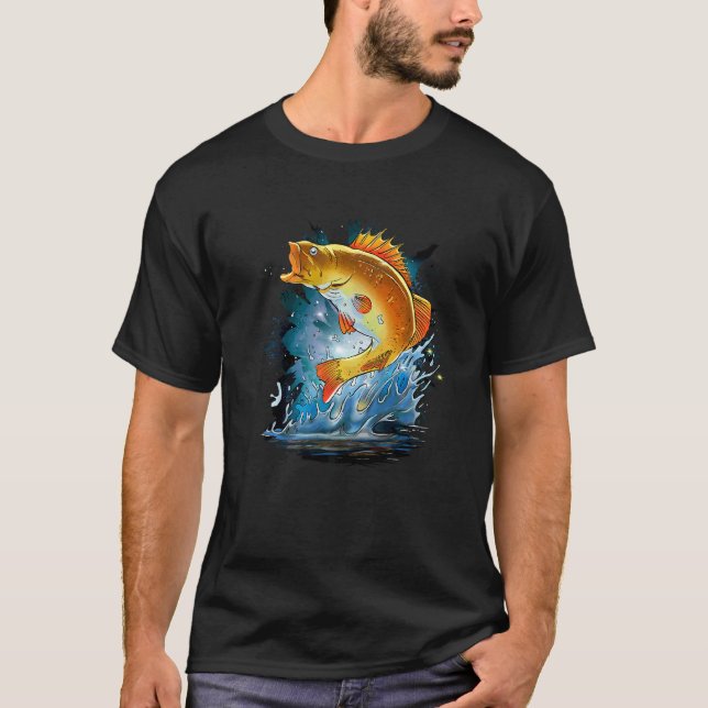 Fiske efter fisk Fiskefartyg Rod Fishing T Shirt (Framsida)