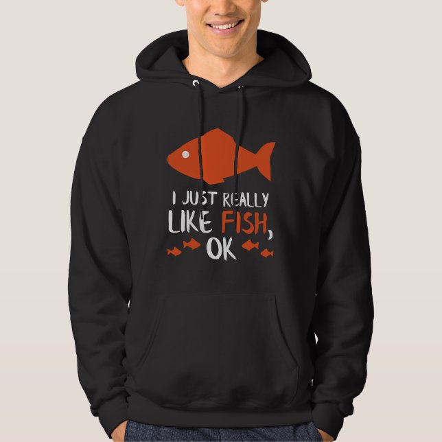 Fiske efter fisk hoodie (Framsida)