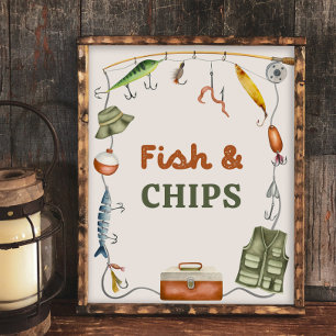 Fiske efter fisk och Chip, Party, 8 x 10 tum