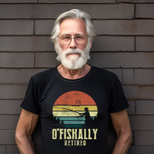 Fiske efter fisk, uttröttad från pension t shirt