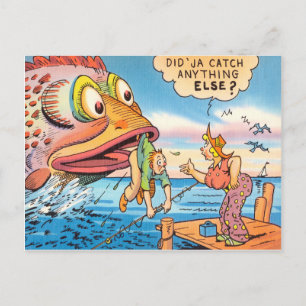 Fiske efter fiskares Tecknad med vykort