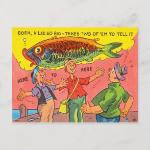 Fiske efter fiskekortets Tecknad Vykort