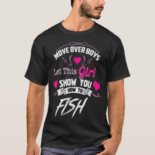 Fiske efter flickor som förflyttar sig över pojkar t shirt